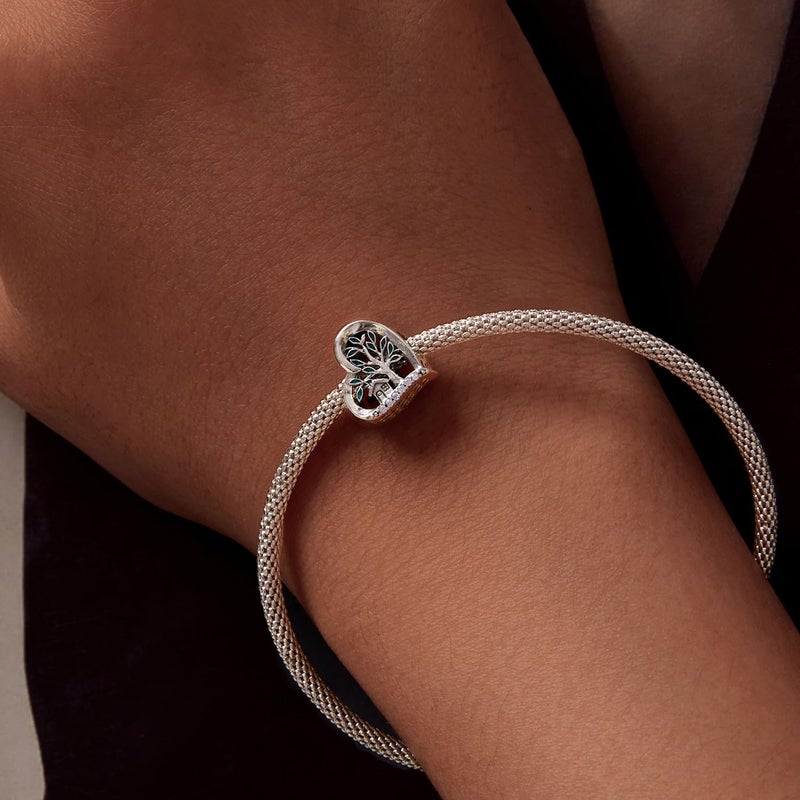 VOROCO Store 925 Sterling Silver Love Heart Charm for Charm Bracelet, Christmas Mother's Day Birthday Perfect Jewelry Gifts for Mom Grandma Daughter Friend Sister - Image 3